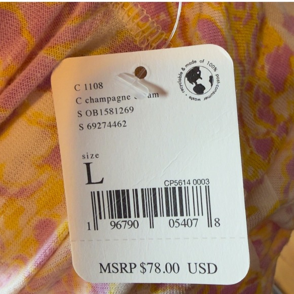 Free People Say The Word Ruched Long Sleeve Top NWT Large - Picture 6 of 8